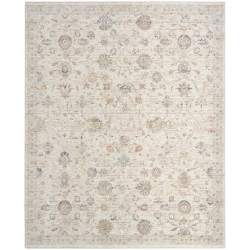 Antique Fusion ANF04 Traditional Vintage Distressed Allover Floral Soft Smooth Polyester Low Profile Short Pile Ivory/Multicolour Rug-Nourison-Rug Love - The Most Loved Rug Store